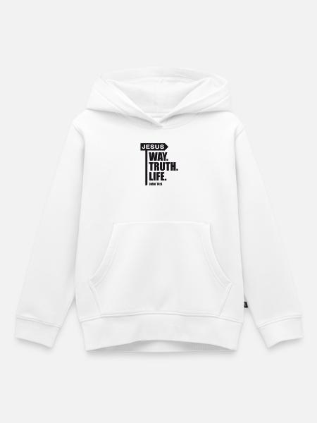 Jesus_Way-Truth_Life - Kinder Premium Organic Hoodie - Weiß