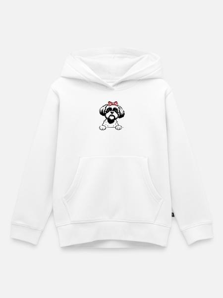 Shih Tzu - Kinder Premium Organic Hoodie - Weiß