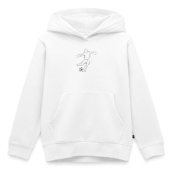 Fußball Dribbling Spieler Lauf Vektor - Kinder Premium Organic Hoodie - Weiß - Vorne - AI Model Kid Female (0cm)