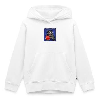 Raccoon Self-Destruct Meme - Kids Premium Organic Hoodie - white - Front - AI Model Kid Female (0cm)