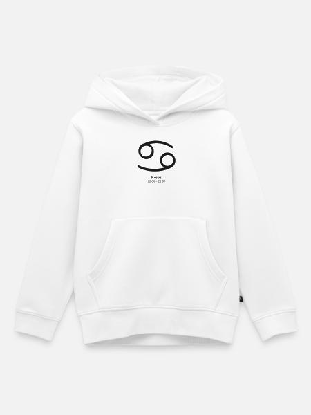 Krebs Crab Sternzeichen Symbol Kosmos - Kinder Premium Organic Hoodie - Weiß