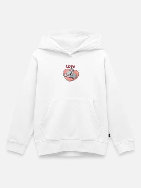 Liebeskoala auf Pastellherz - Kinder Premium Organic Hoodie - Weiß