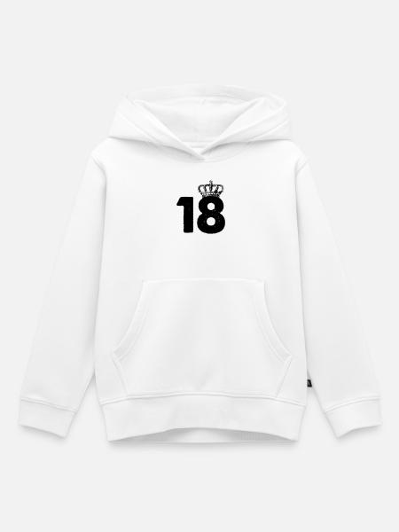 18 Krone - Kinder Premium Organic Hoodie - Weiß