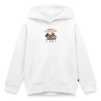 Tee de l’itinéraire cycliste Flat On the Map - Sweat Premium à capuche enfant bio - blanc - Devant - AI Model Kid Female (0cm)