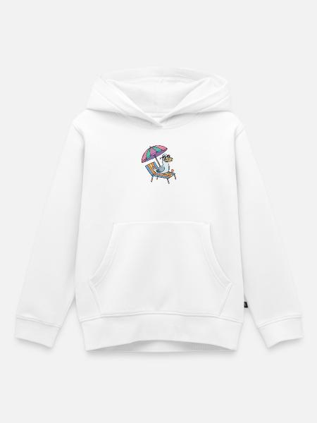 Möwe macht Urlaub - Kinder Premium Organic Hoodie - Weiß