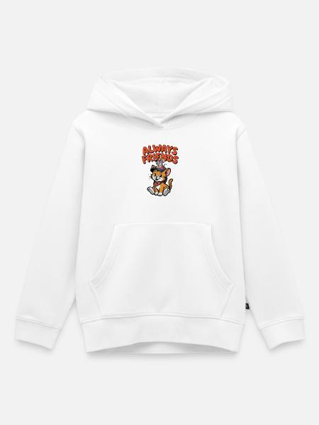 Immer Freunde Katzen Maus - Kinder Premium Organic Hoodie - Weiß