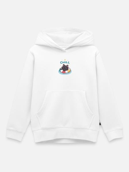 Katzenschwimmende Kühlboje - Kinder Premium Organic Hoodie - Weiß