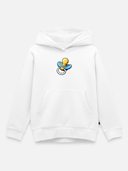 Schnuller Cartoon Baby - Kinder Premium Organic Hoodie - Weiß