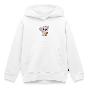 Gourmet-Koala mit Eis - Kinder Premium Organic Hoodie - Weiß - Vorne - AI Model Kid Female (0cm)