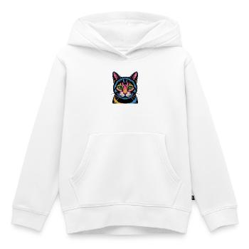 Look néon Pop Art Pop Art Coloré - Sweat Premium à capuche enfant bio - blanc - Devant - AI Model Kid Female (0cm)