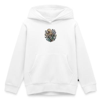 Underwater Octopus with Flowers - Kids Premium Organic Hoodie - white - Front - AI Model Kid Female (0cm)