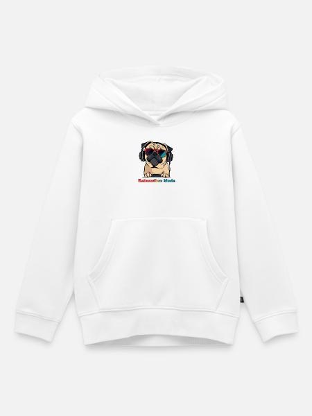 Entspannungs-Pug DJ-Modus - Kinder Premium Organic Hoodie - Weiß