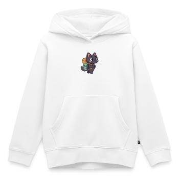 Wanderkatze mit Rucksack - Kinder Premium Organic Hoodie - Weiß - Vorne - AI Model Kid Female (0cm)