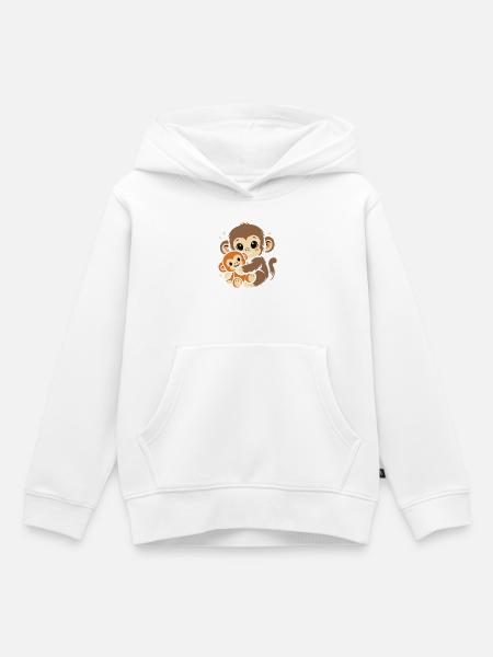 Punch Monkey Affe - Kinder Premium Organic Hoodie - Weiß