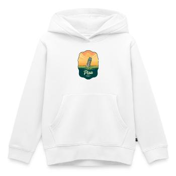 Pisa Schiefer Turm Vintage Sunset Abzeichen - Kinder Premium Organic Hoodie - Weiß - Vorne - AI Model Kid Female (0cm)