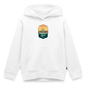 Lyon Basilica Vintage Sunset Reiseabzeichen - Kinder Premium Organic Hoodie - Weiß - Vorne - AI Model Kid Female (0cm)