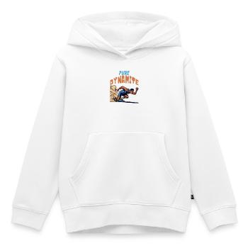 Sprinteur : Pure Dynamite - Sweat Premium à capuche enfant bio - blanc - Devant - AI Model Kid Female (0cm)