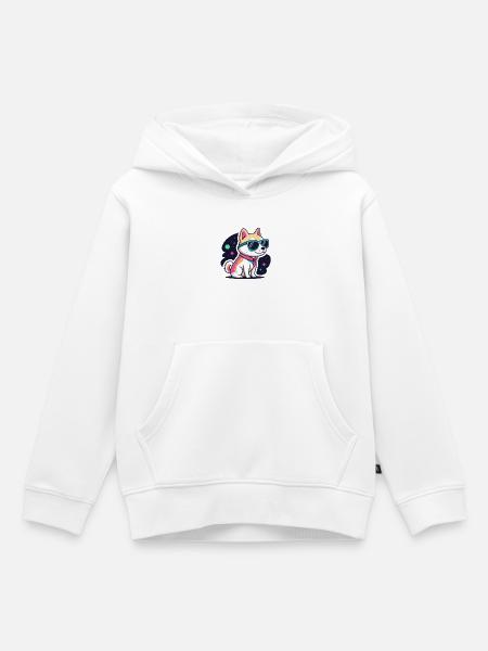 Hund Astral Neonbrille - Kinder Premium Organic Hoodie - Weiß
