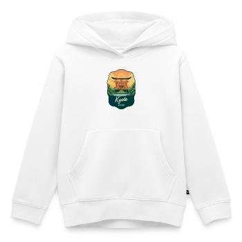 Kyoto Golden Pavilion Vintage-Sonnenuntergangsabzeichen - Kinder Premium Organic Hoodie - Weiß - Vorne - AI Model Kid Female (0cm)