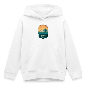 Doha Qatar Vintage Sunset Reiseabzeichen - Kinder Premium Organic Hoodie - Weiß - Vorne - AI Model Kid Female (0cm)