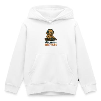 DJ Maltipoo: Bass, Beats & Belly Rubs Retro Design - Kids Premium Organic Hoodie - white - Front - AI Model Kid Female (0cm)