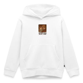 Sleeping Cat Over Books - Kids Premium Organic Hoodie - white - Front - AI Model Kid Female (0cm)