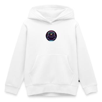 Hibou noir néon lunettes flashy - Sweat Premium à capuche enfant bio - blanc - Devant - AI Model Kid Female (0cm)