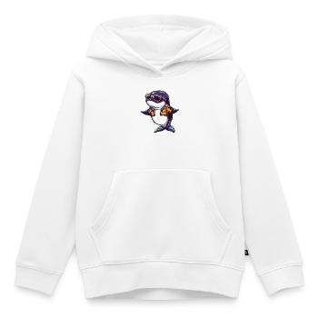 Vacances de bandes dessinées Whale - Sweat Premium à capuche enfant bio - blanc - Devant - AI Model Kid Female (0cm)