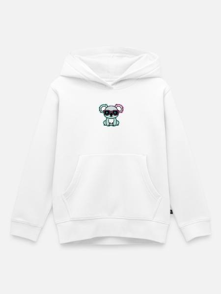 Koala-Neonbrillen - Kinder Premium Organic Hoodie - Weiß
