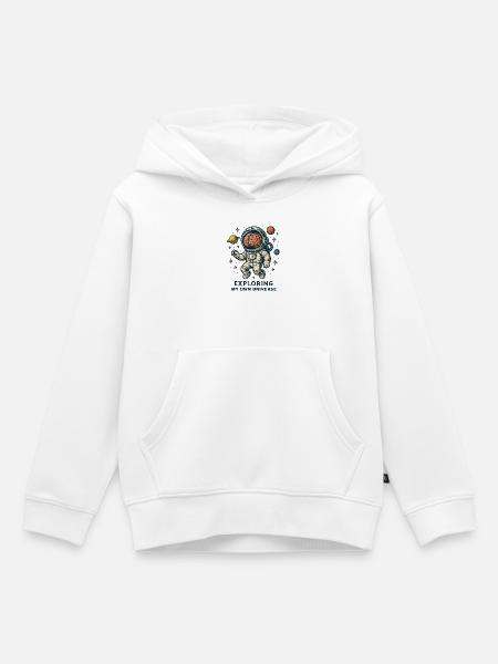 Kosmischer Kopfastronaut - Kinder Premium Organic Hoodie - Weiß
