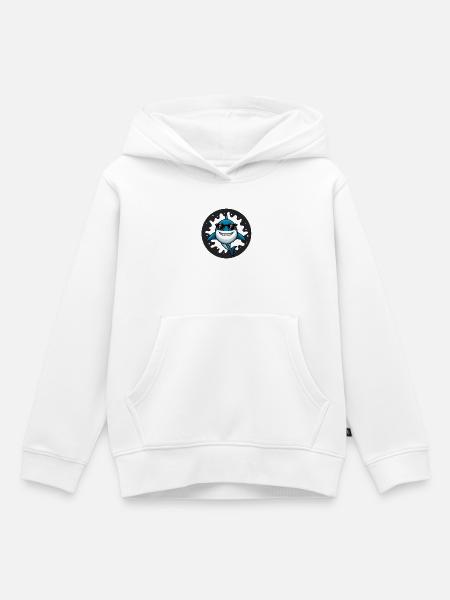 Hai-Hipster-Dunkelbrille - Kinder Premium Organic Hoodie - Weiß