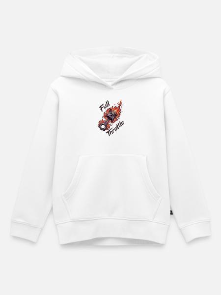 Vollgas-Kolben - Kinder Premium Organic Hoodie - Weiß