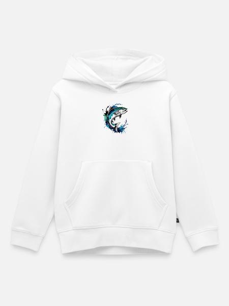 Lachs Sprung - Kinder Premium Organic Hoodie - Weiß