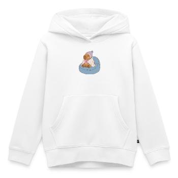 Cuddle Capybara Moonstar Blanket - Kawaii Design - Kids Premium Organic Hoodie - white - Front - AI Model Kid Female (0cm)