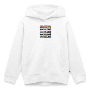 Collection de Cassettes Audio Rétro - Sweat Premium à capuche enfant bio - blanc - Devant - AI Model Kid Female (0cm)