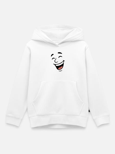 Gesicht lachen - Kinder Premium Organic Hoodie - Weiß