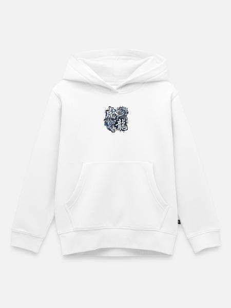 Tiger Drache Harmonie - Kinder Premium Organic Hoodie - Weiß