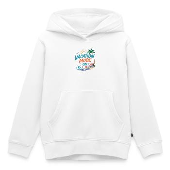 Mode vacances activé - Sweat Premium à capuche enfant bio - blanc - Devant - AI Model Kid Female (0cm)