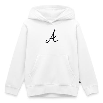 A Calligraphy Monogram - Kids Premium Organic Hoodie - white - Front - AI Model Kid Female (0cm)