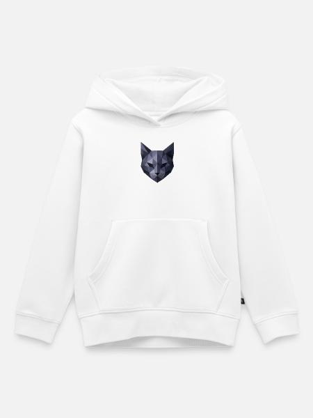 Geometrischer Katzenkopf Polygonkunst - Kinder Premium Organic Hoodie - Weiß
