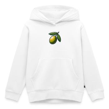Illustration Branche Olive Vintage - Sweat Premium à capuche enfant bio - blanc - Devant - AI Model Kid Female (0cm)