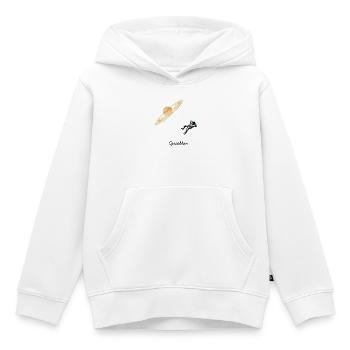 SpaceMan - Astronaute minimaliste & graphique planète - Sweat Premium à capuche enfant bio - blanc - Devant - AI Model Kid Female (0cm)