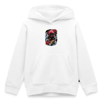 Rottweiler im japanischen Irezumi Tattoo Stil - Kinder Premium Organic Hoodie - Weiß - Vorne - AI Model Kid Female (0cm)