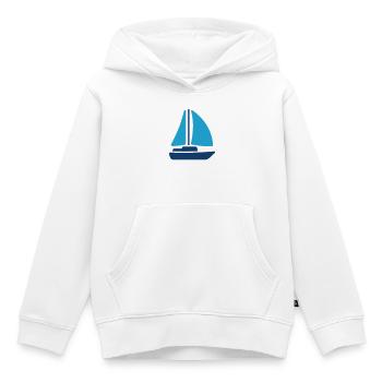 Sailboat Solid Icon Yacht Marine Travel Vector Sym - Kids Premium Organic Hoodie - white - Front - AI Model Kid Female (0cm)