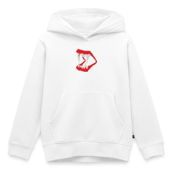 Dents vamp 8 bits - Sweat Premium à capuche enfant bio - blanc - Devant - AI Model Kid Female (0cm)