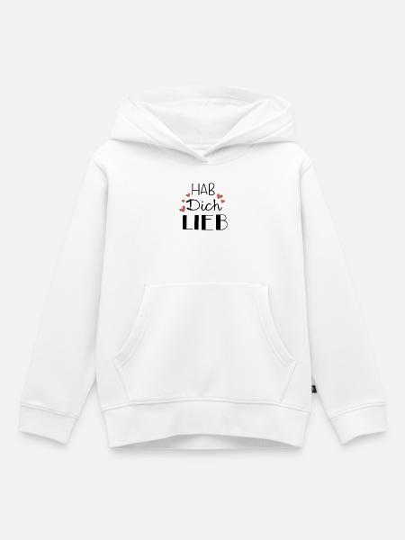Hab dich lieb - Kinder Premium Organic Hoodie - Weiß