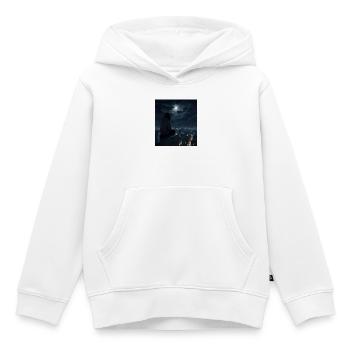 Nuit sur la pluie sur le toit - Sweat Premium à capuche enfant bio - blanc - Devant - AI Model Kid Female (0cm)