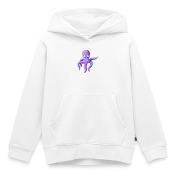 Pop Art du Calamar Violet - Sweat Premium à capuche enfant bio - blanc - Devant - AI Model Kid Female (0cm)