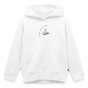 Lire avec amour - Sweat Premium à capuche enfant bio - blanc - Devant - AI Model Kid Female (0cm)