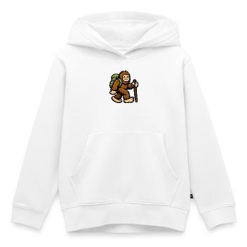 Singe Errant du Sentier de la Jungle - Sweat Premium à capuche enfant bio - blanc - Devant - AI Model Kid Female (0cm)